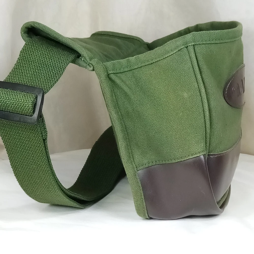 Allen Outdoor Leather Green Canvas Adjustable Utility Pouch Bag Belt